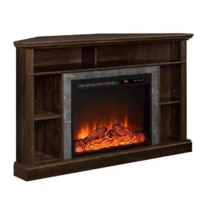 Ameriwood Home Overland Electric Corner Fireplace for TVs up to 50 Wide, Espresso-min