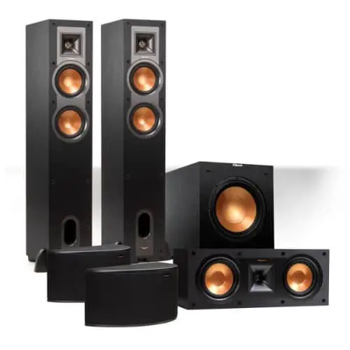 Klipsch Reference 5.1 Channel R-24F Surround Home Theater Speaker Bundle with 12" Subwoofer (Black)