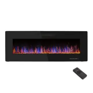 R.W.FLAME 50 Recessed Electric Fireplace,Wall Mounted & In-wall Electric Heater,Remote Control,750-1500W,1 Years Warranty-min