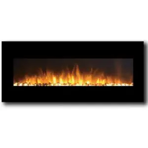 Regal Flame Rigel Black 50" Pebble Ventless Heater Electric Wall Mounted Fireplace