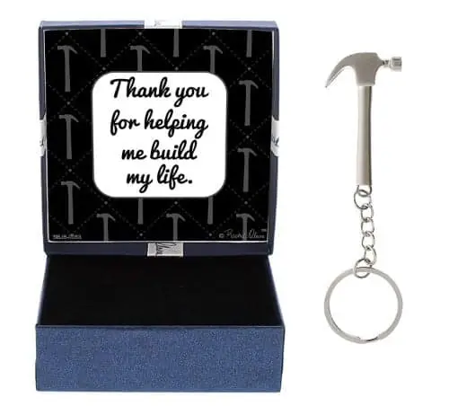 Dad Thank You Helping Me Build My Life Hammer Keychain Gift Box Bundle