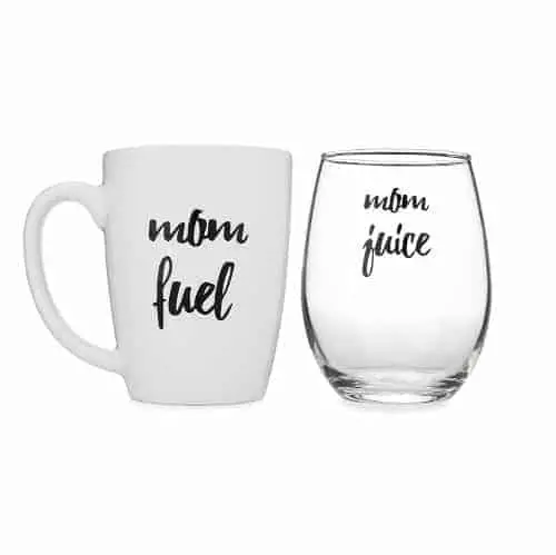 Funny Mom Gift, Stemless Wine and Coffee Mug Set by Wear Tough