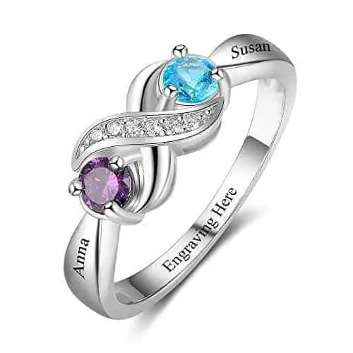 Love Jewelry Personalized Infinity Mothers Ring